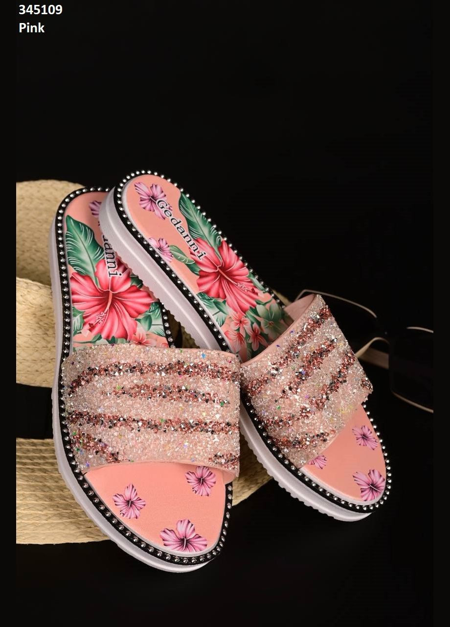Жіночі шльопанці з блискітками рожевого кольору Flip Flops (292557828)