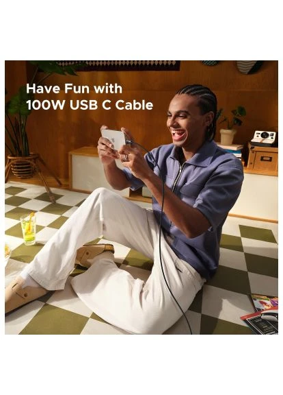 Дата кабель (35512) Ugreen USB-C to USB-C 2.0m PD 100W L509 black (401637332)