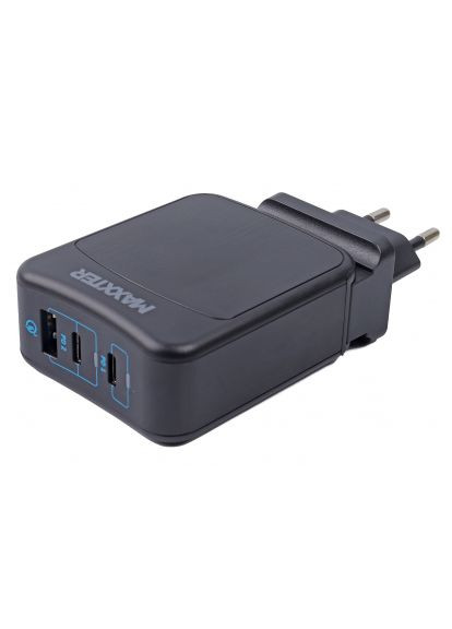 Зарядное устройство 1USB-A+2USB-C (PD 65W+PD 18W+QC 3.0) (WC-PD65W-01) Maxxter 1USB-A + 2USB-C (PD 65W+PD 18W + QC 3.0) (370016419)