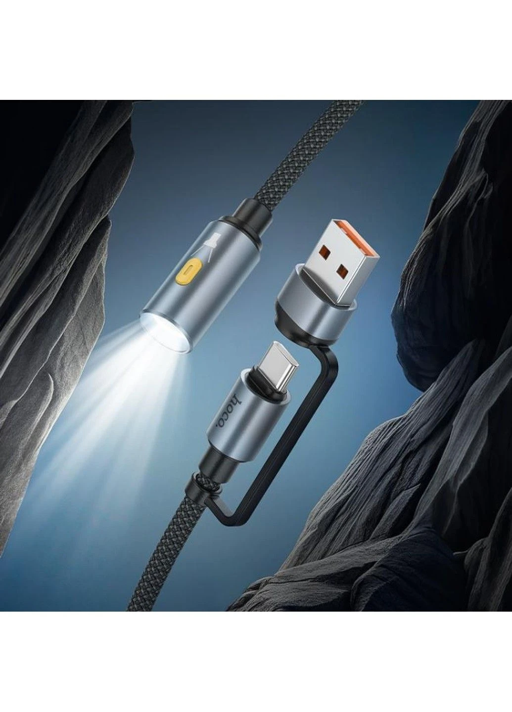 Кабель-світильник UA38C USB/Type-C to LED light adapter cable Black Hoco (380482477)