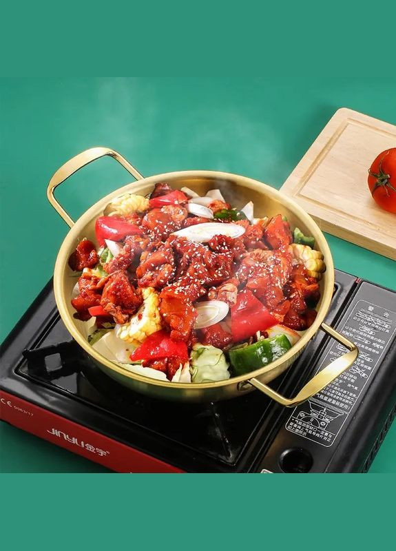 Великий сотейник Золото 3.3 л з нержавіючої сталі для індукційних плит GK (371683399)