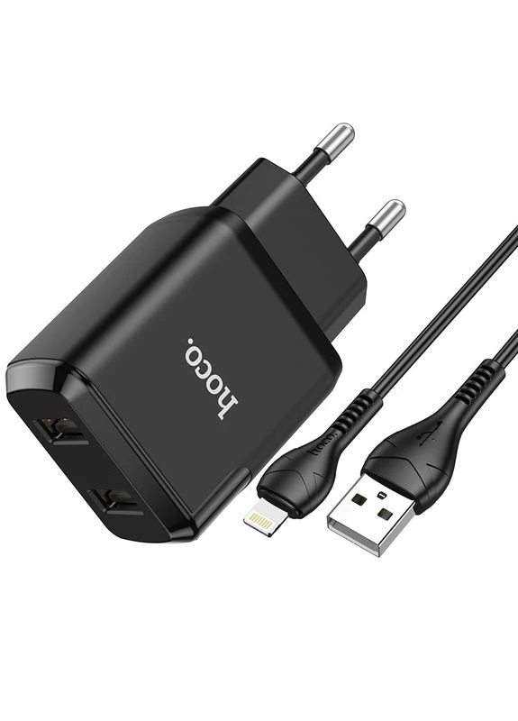 Адаптер сетевой Lightning cable Speedy dual port charger set N7 |2USB, 2.1A| (Safety Certified) Hoco (293345729)