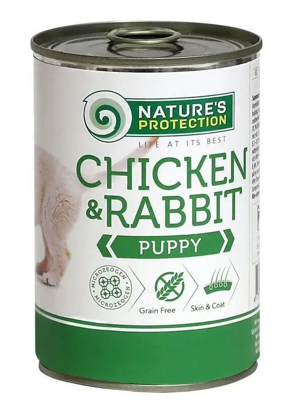 Влажный корм для щенков всех пород с курятиной и крольчатиной Puppy chicken & rabbit 800г Nature's Protection (331431429)