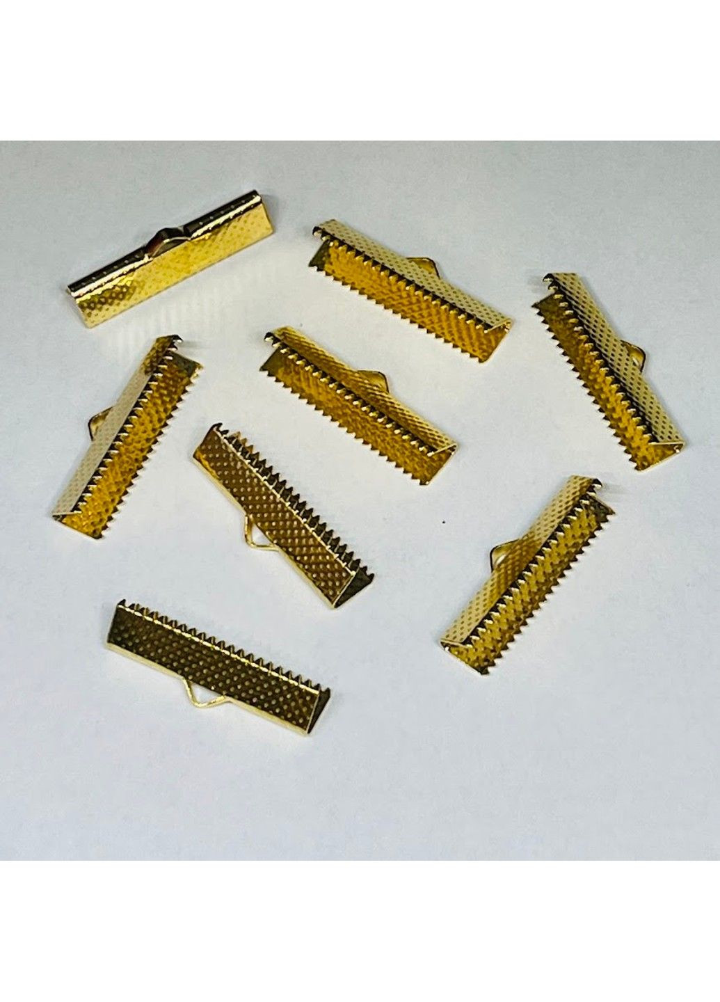 Набор Металлических зажимов для лент и шнурков, 20 мм*8 мм, золото, арт 018169, упаковка 8 шт No Brand (331150472)