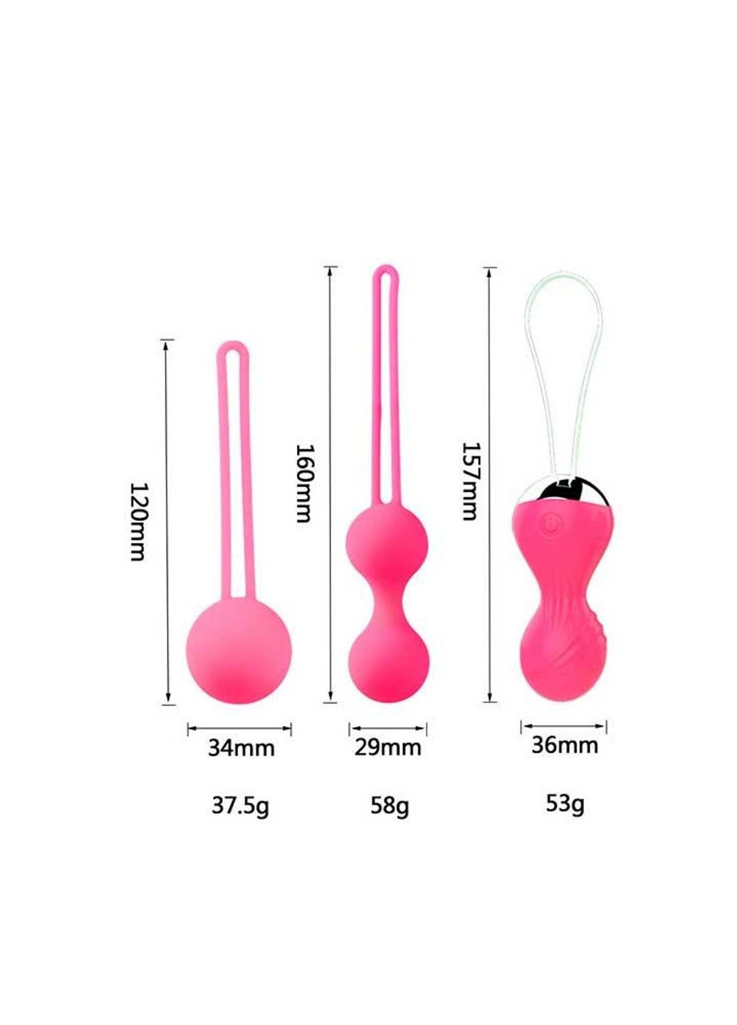 Розовый набор вагинальных шариков Кегеля с вибрацией "Rewolution Rewobeads" No Brand (288538929)