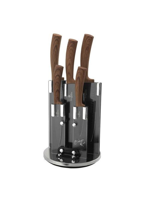 Набір ножів на підставці 6 предметів Ebony Rosewood Collection BH2530 Berlinger Haus комбінований,