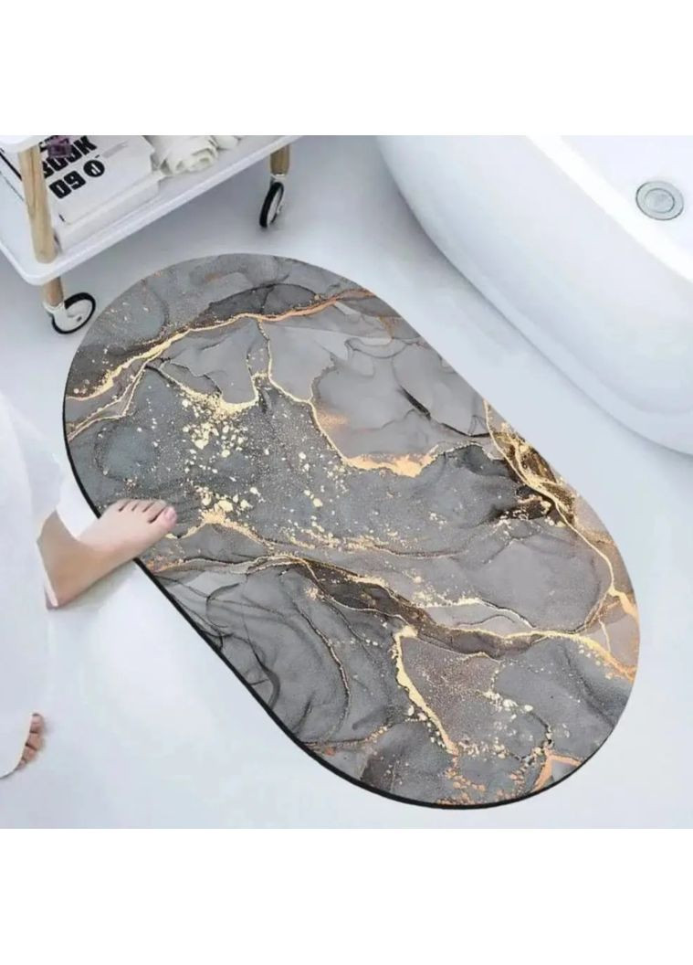 Килимок для ванної кімнати овальний вологопоглинаючий з діатоміту та каучуку No Brand (366890799)