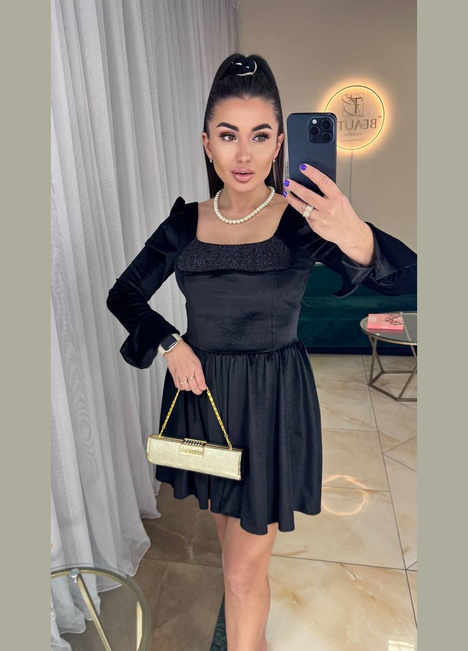 Черное коктейльное, повседневный, джинсовое, вечернее, кэжуал платье женское Україна однотонное