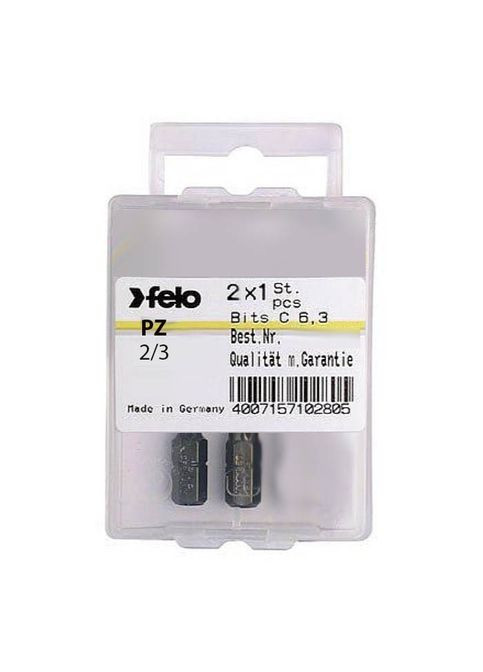Бита PZ2/PZ3х25 мм 1/4" С 6,3 ВОХ (2 шт) 02102336 (14224) Felo (295037181)