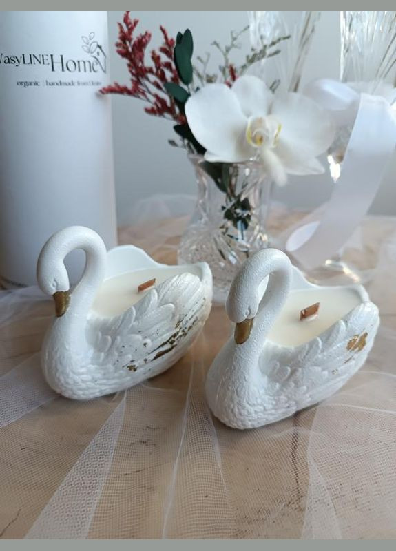 Ароматическая свеча лебедь в гипсовом кашпо ручной работы Hand Made (316655337)