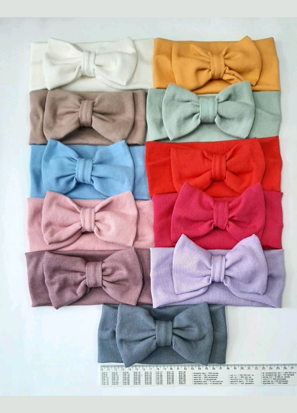 Пов'язка дитяча з бантом трикотаж в рубчик Cleopatra 122-2 (332054446)