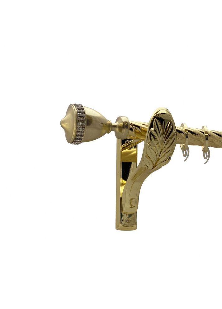 Карниз Етернія металевий однорядний ретро скручена труба Золото 25 мм 200 см (00-00010832) ORVIT (300284924)