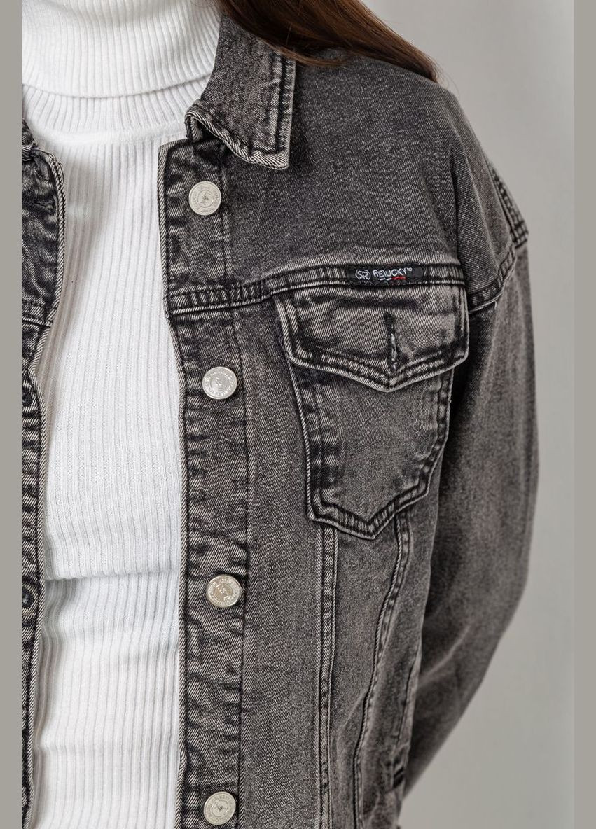 Серая демисезонная джинсовая куртка женская Ager 129RA229