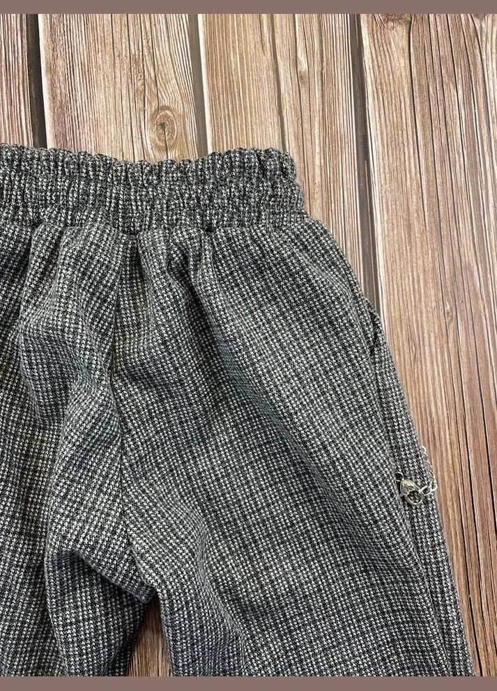 Серые демисезонные брюки No Brand