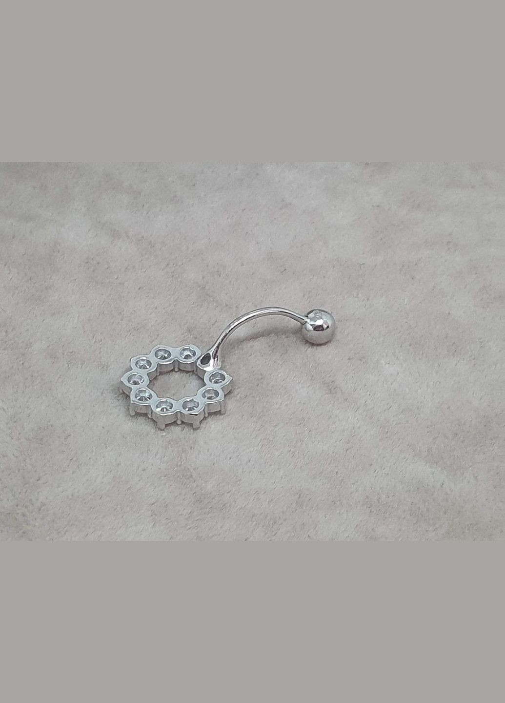 Срібна сережка для пірсингу пупка. 6028 Ірій (330033722)