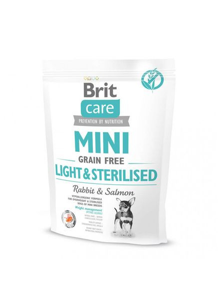 Сухий корм Care GF Mini Light & Sterilised 0,4 kg (для дорослих собак мініатюрних порід з надмірною вагою або стерилізо Brit (293408149)