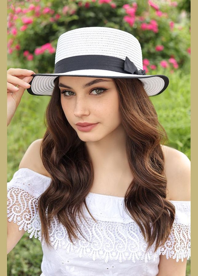 Классическая шляпа-канотье с черной окантовкой Braxton (322674277)