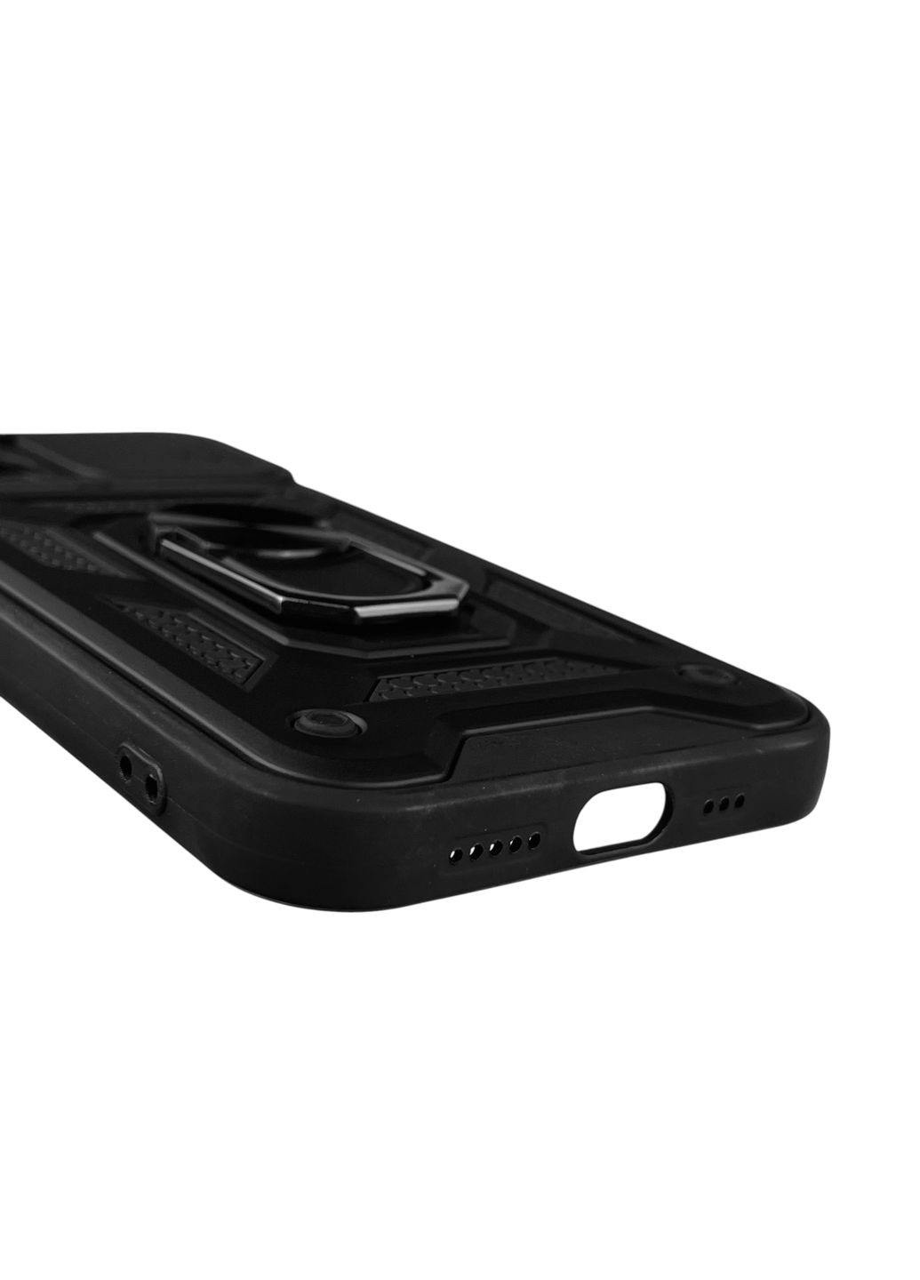 Чохол для iPhone 12 Pro броньований з кільцем-тримачем підставкою зі шторкою на айфон 12 про чорний rg1 Apple (366233589)