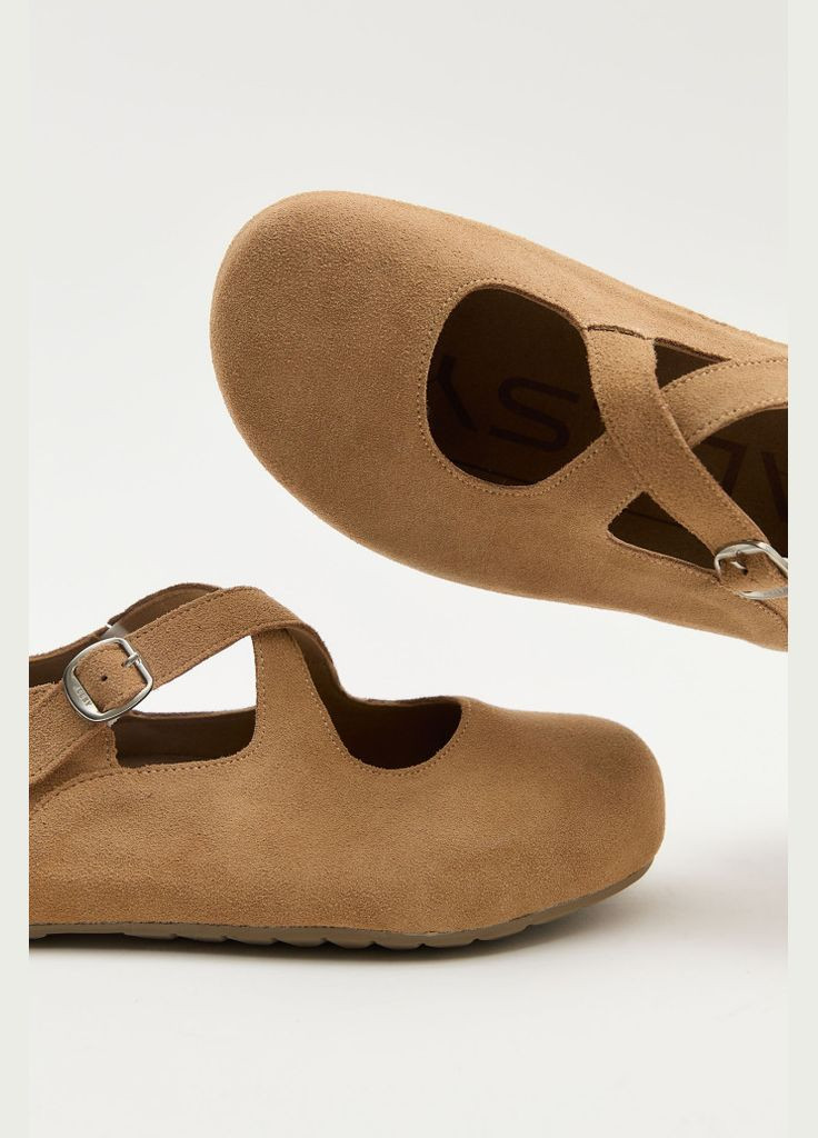 Жіночі балетки 200182 ALLSY | руді натуральна замша (338378617)