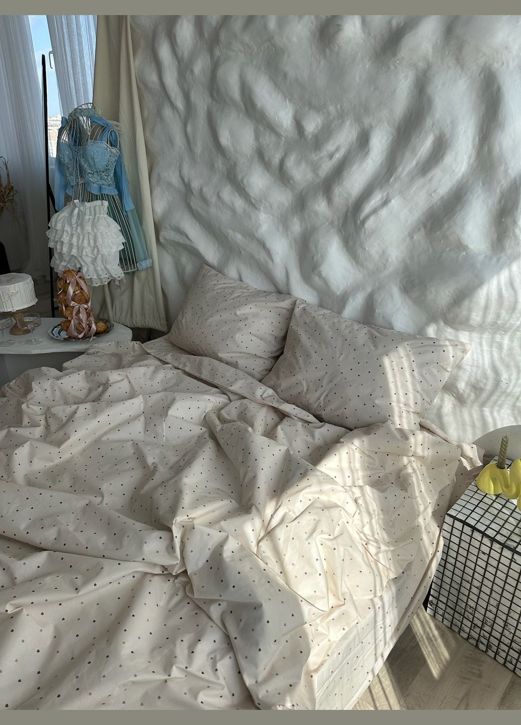 Постільна білизна Євро IN.HOME_UA Ранфорс Сердечко (330777669)