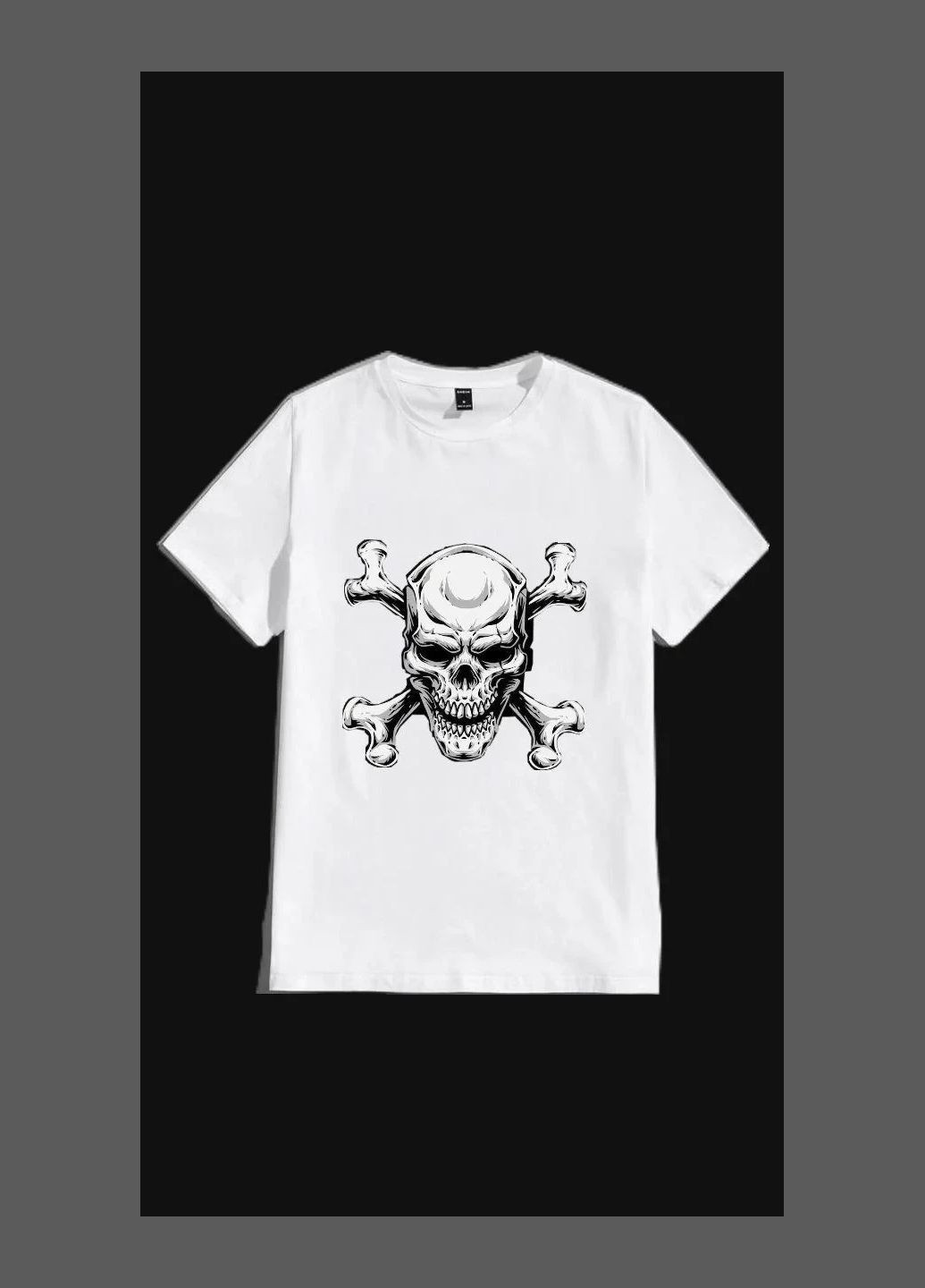 Біла футболка чоловіча с принтом біла 2634326302 No Brand