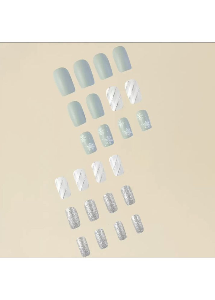 Накладные ногти, новогодний дизайн, набор 24 шт. No Brand (372114449)