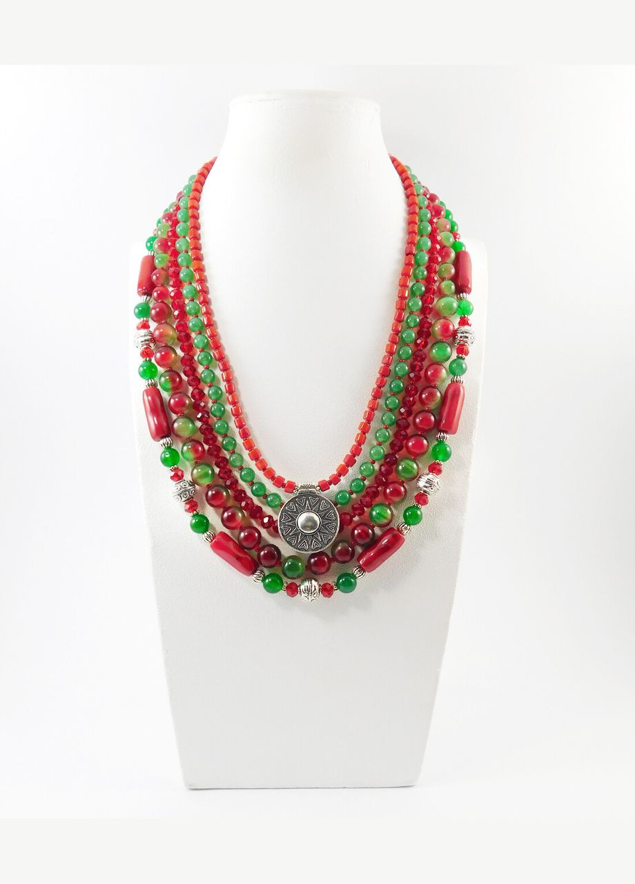 Намисто "Македонія" Корал, Котяче око, Хризопраз Fursa fashion (324211171)