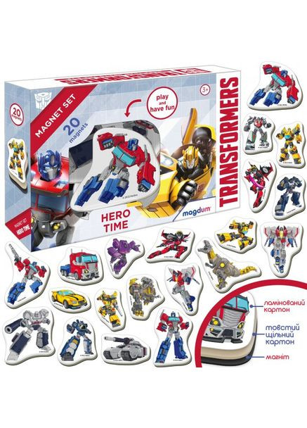 Набор магнитов "Трансформеры. Время героев" МЕ 5031-41 MAGDUM (336331425)
