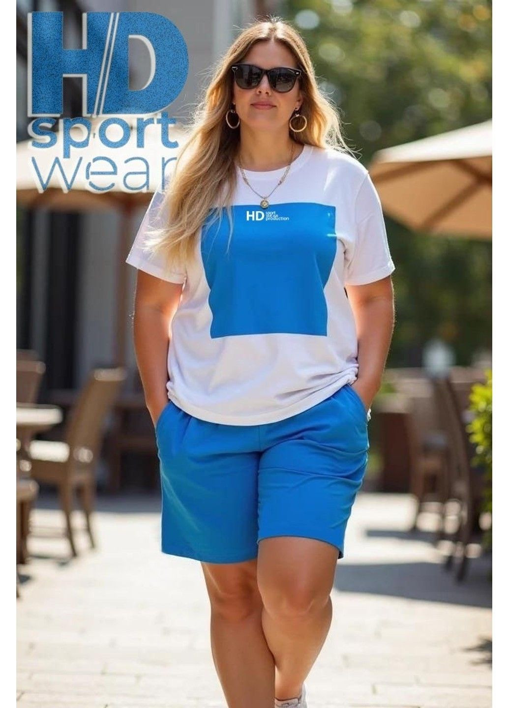 Женский летний костюм с шортами и футболкой No Brand (373410181)