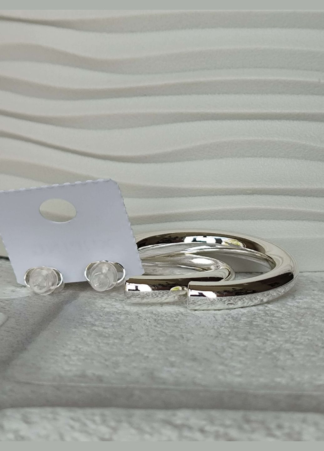 Великі сережки цвяшки сріблясті ксюпінг xuping родій медсплав Xuping Jewelry (337503385)