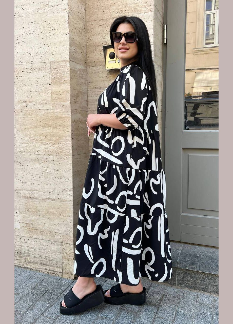 Черное свободное платье Fashion