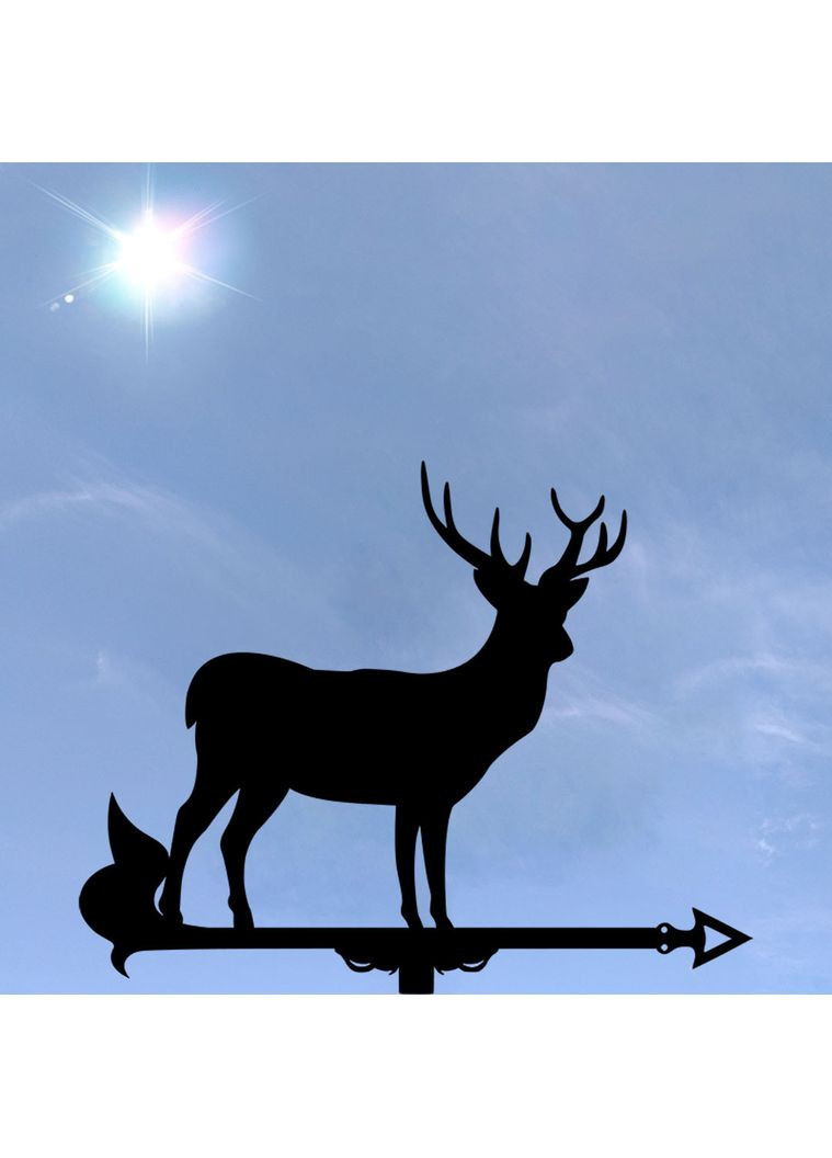Флюгер на будинок Олень, флюгер на дах з металу 3 мм. No Brand (368896431)
