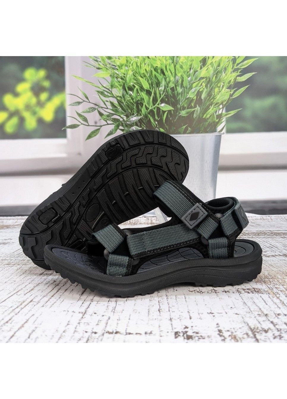 Серые повседневные босоножки детские сандалии для мальчика EEBB на липучке