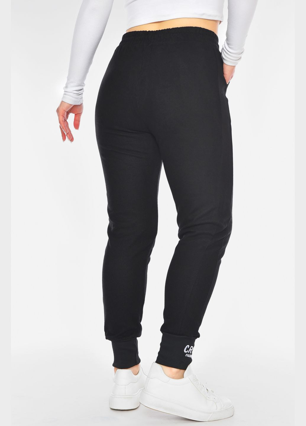 Штани жіночі однотонні чорного кольору Let's Shop (327596530)