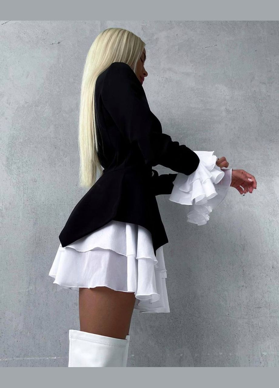 Чорно-білий кежуал сукня N.Family однотонна