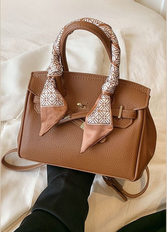 Женская сумка 23074 кросс-боди с двумя ручками коричневая No Brand (296008235)