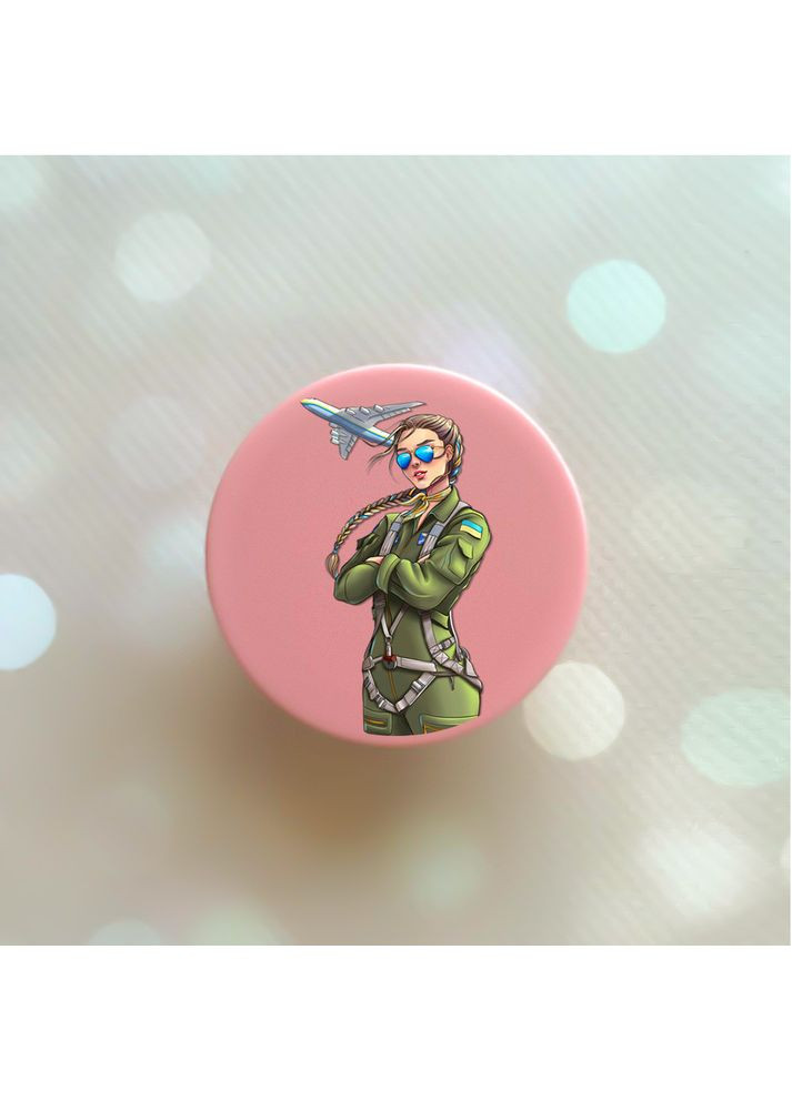 Тримач для смартфона / планшета попсокет Popsocket Рожевий:: Дівчина-пілот (принт 6) Creative (360686041)