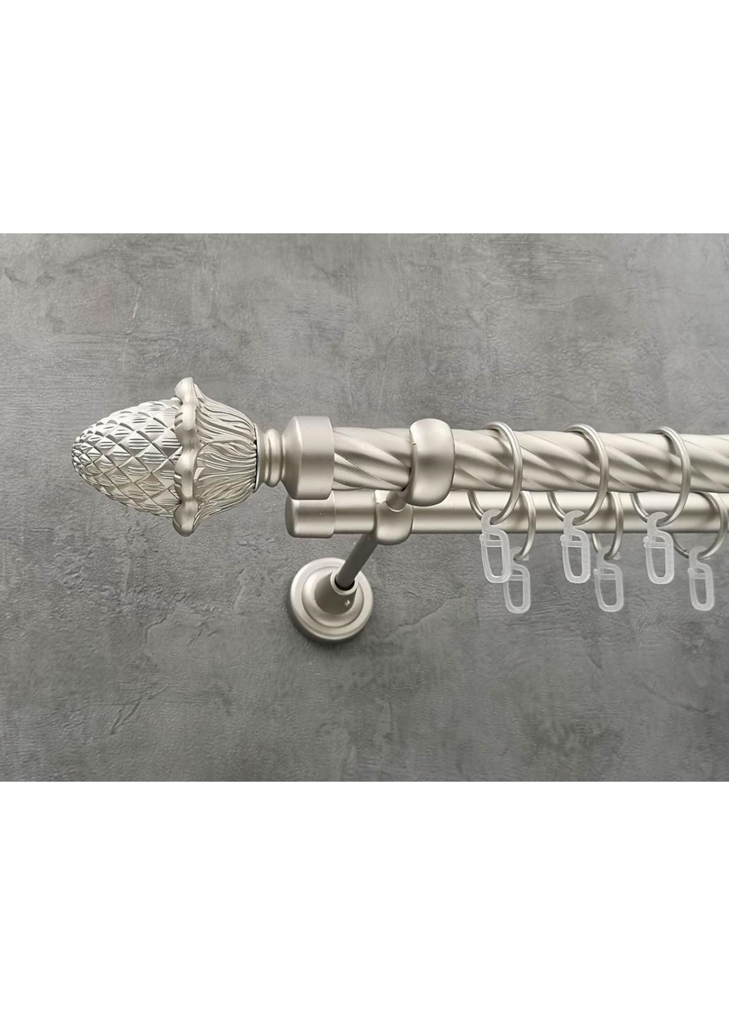 Карниз Шишка кручена штанга подвійний відкритий 25/19 мм 200 см Сатин Quadrum (352782082)