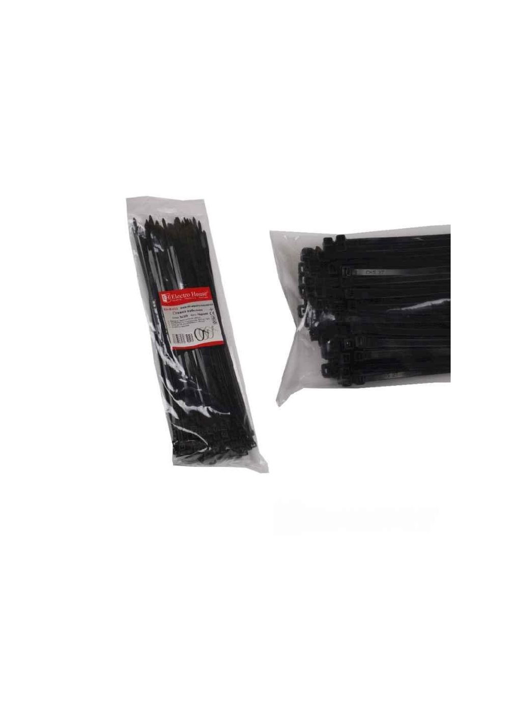 Стяжка кабельная Черный 5х300 мм 100шт/п. EHB-013 ТМ ELECTROHOUSE Electro House (304641129)