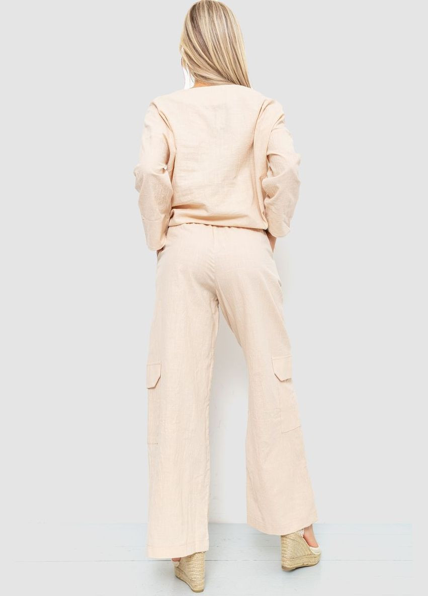 Костюм жіночий вільного крою жниварка, колір бежевий, 115R0530 Kamomile (318092220)