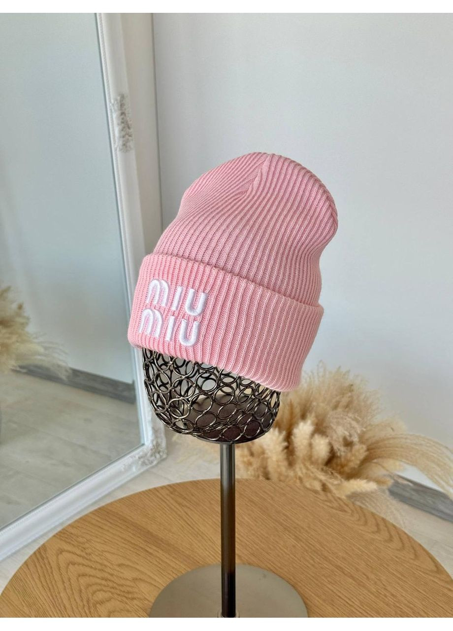 Шапка жіноча із невисокой лопаткой універсального розміру. Тепла та стильна шапка із подвійним відворотом No Brand (362917745)