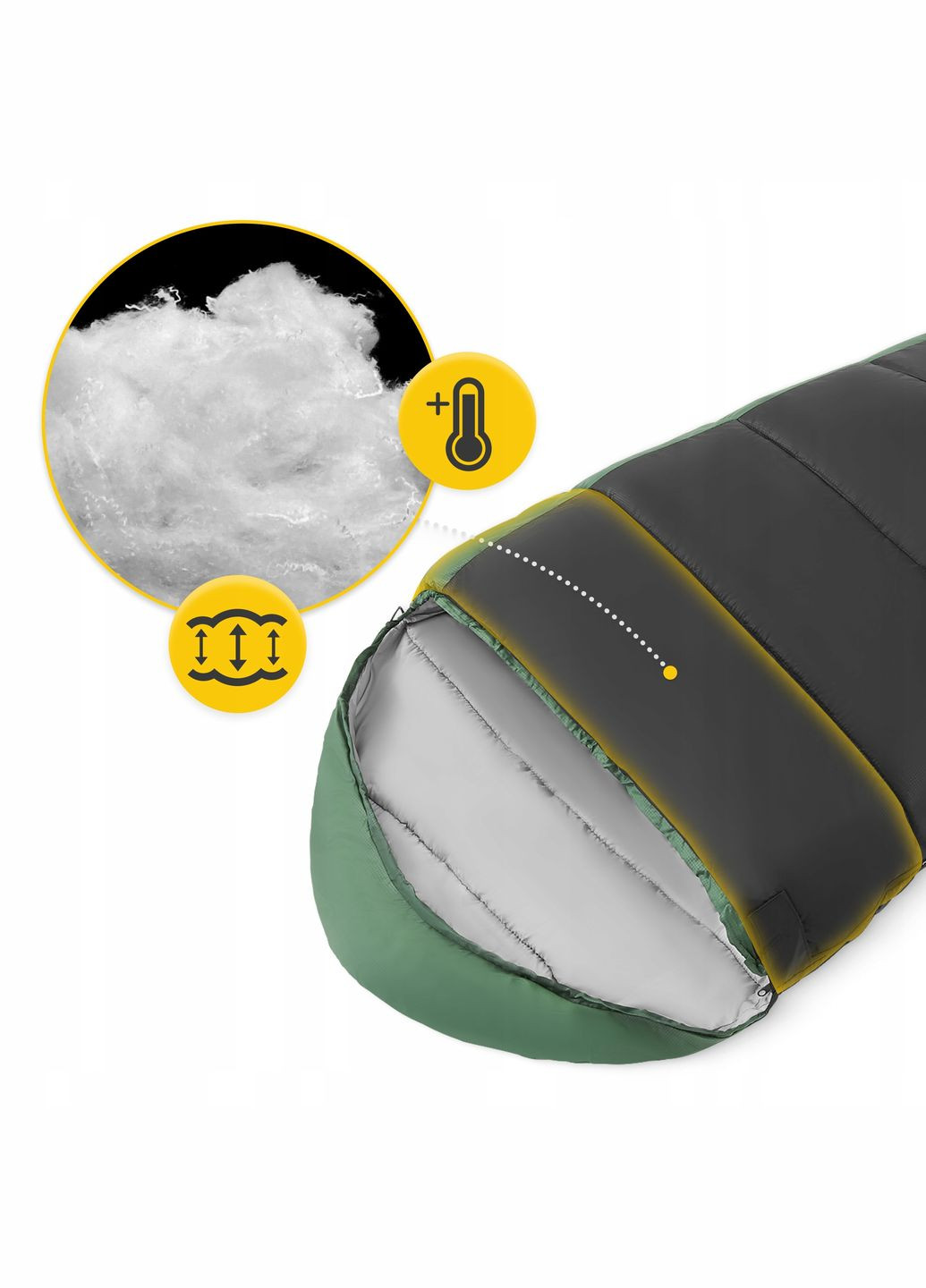 Спальный мешок (спальник) кокон Pro+ 0 ...+10°C R Black/Olive (P-5905973400978) Mountain Goat (301906303)