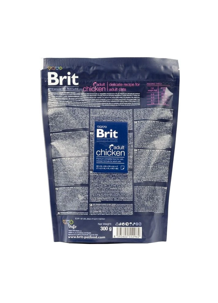 Корм сухий Cat by Nature Adult Chicken для дорослих котів з куркою 300 г Brit Premium (362701806)