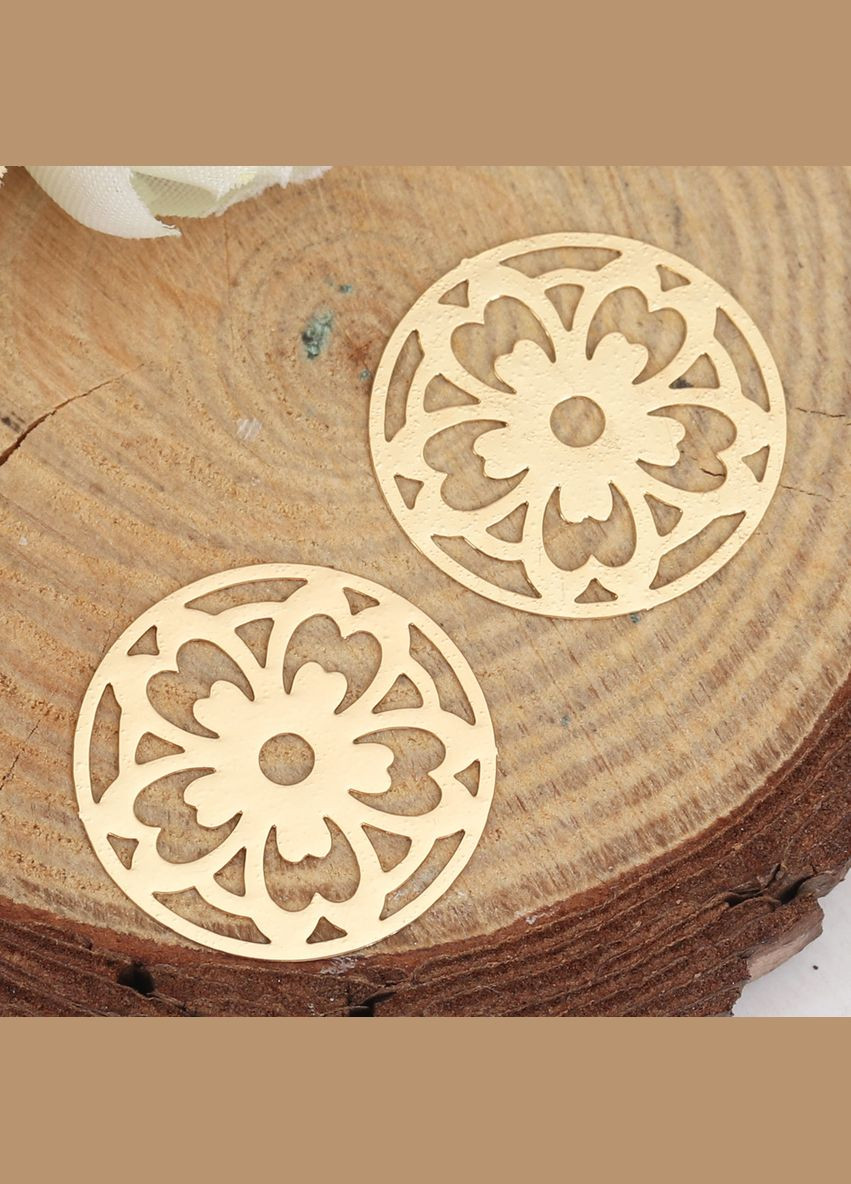 Коннектор Кабошон подвеска кулон цветок круглый 22 мм Finding (351898062)