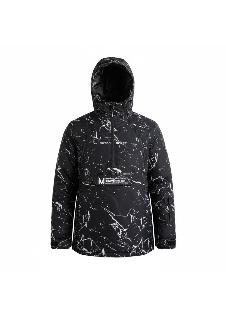 Чоловічій гірськолижний повсякдений сноубордичний анорак 18779-чорний Aolugang куртка лижна (365727043)