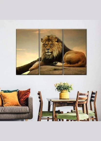 Модульна картина з трьох частин Цар звірів 128x81 см (M3_L_51) Art Studio Shop (379847041)