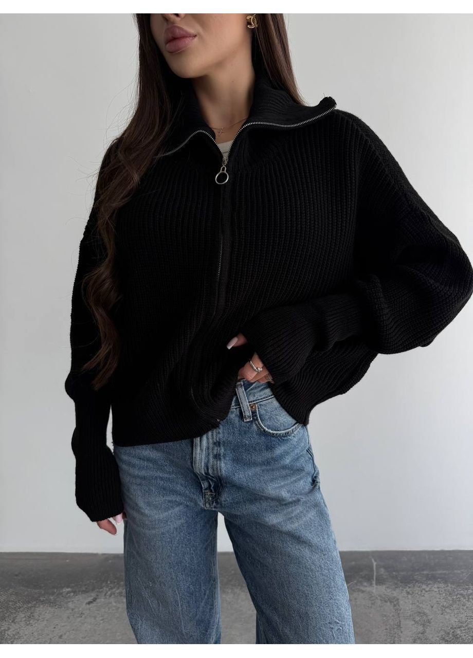 Черный зимний свитер Україна UMButik