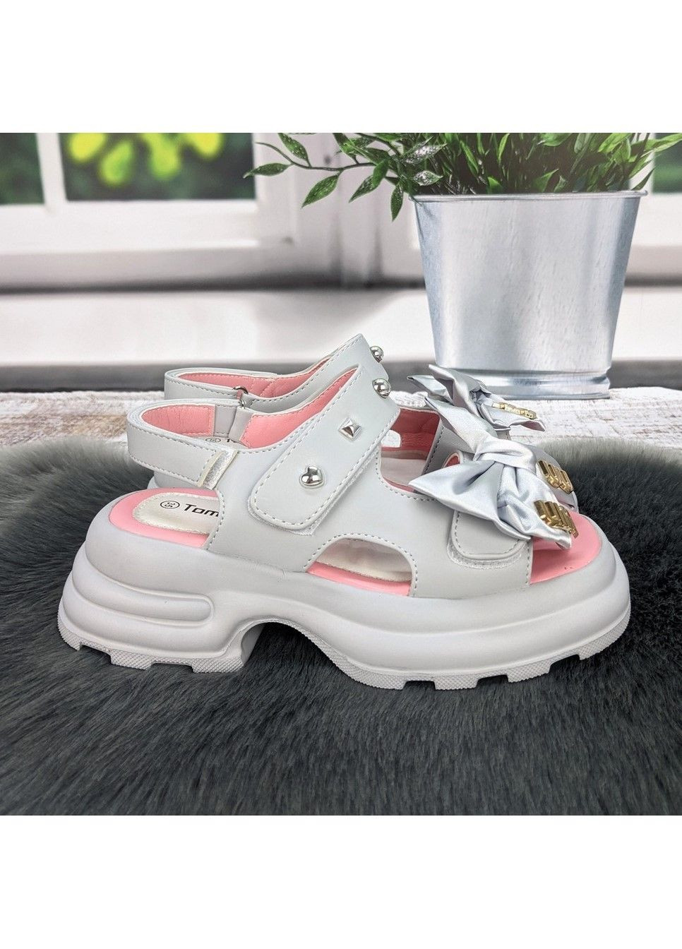 Серые босоножки сандалии детские для девочки Tom.M