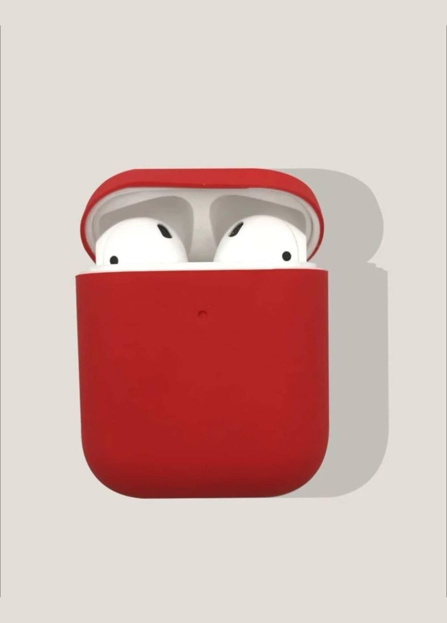 Чехол для наушников Красный С карабином No Brand Airpods 1/2 (326803433)