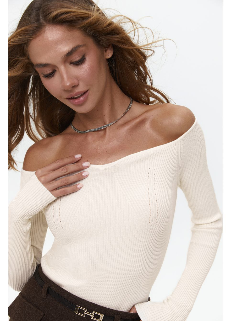 з фігурним вирізом, black Solmar Джемпер (367088083)